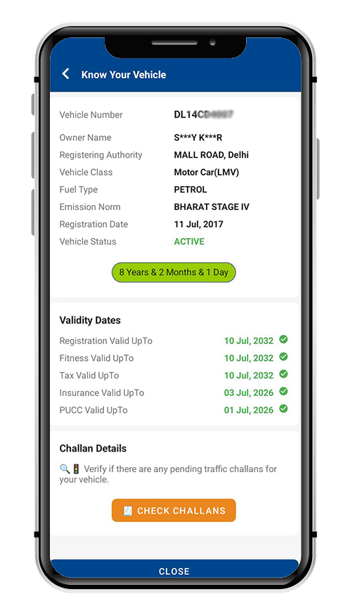 Get Instant Vehicle Details